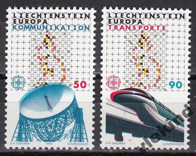 Лихтенштейн 1988 Транспорт и связь Европа СЕПТ 937-938 MNH