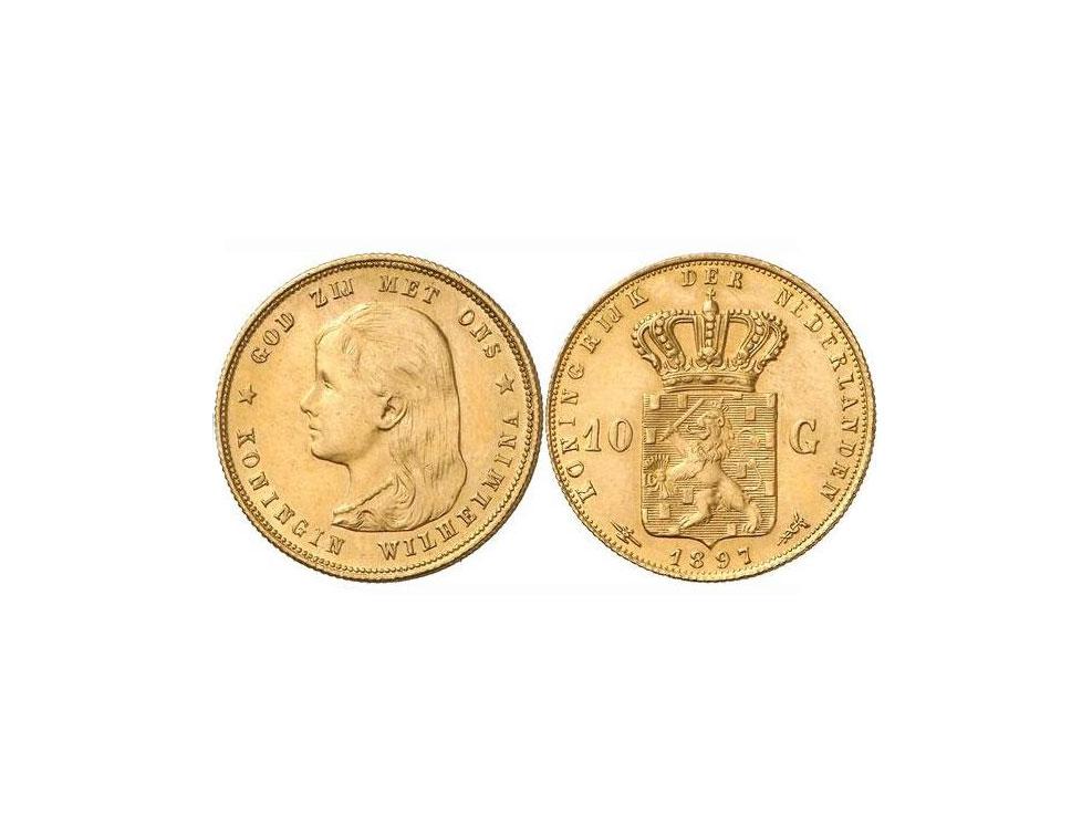 Голландия 10 Гульденов 1897 год UNC