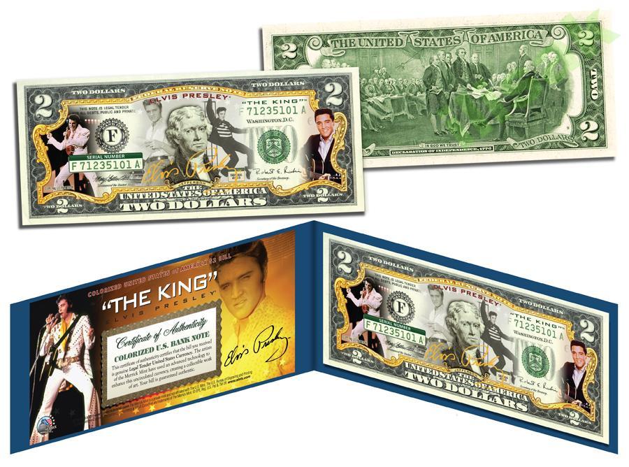 2 доллара США,Элвис Пресли,цветная,2010г