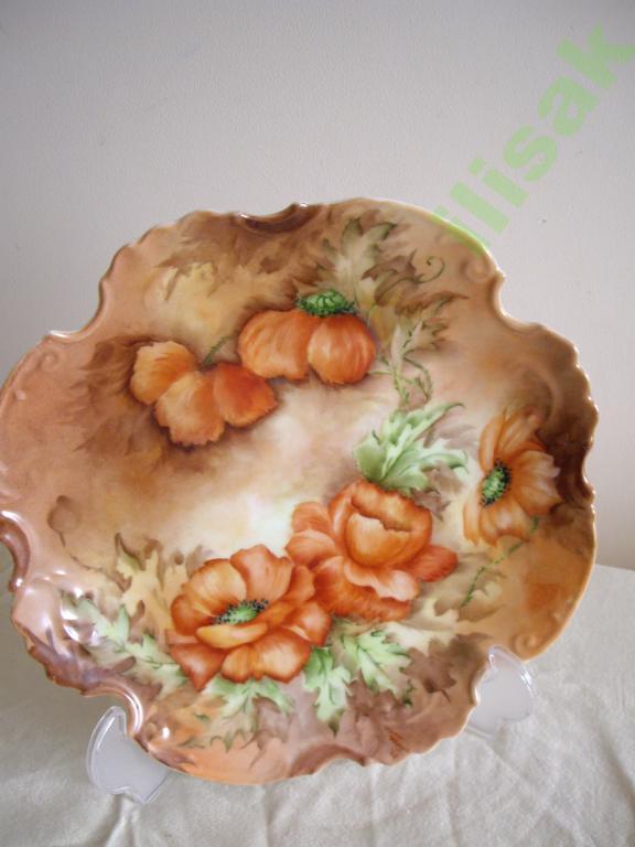 Тарелка декоративная Австрия ? конец 19 в подпись 26 см