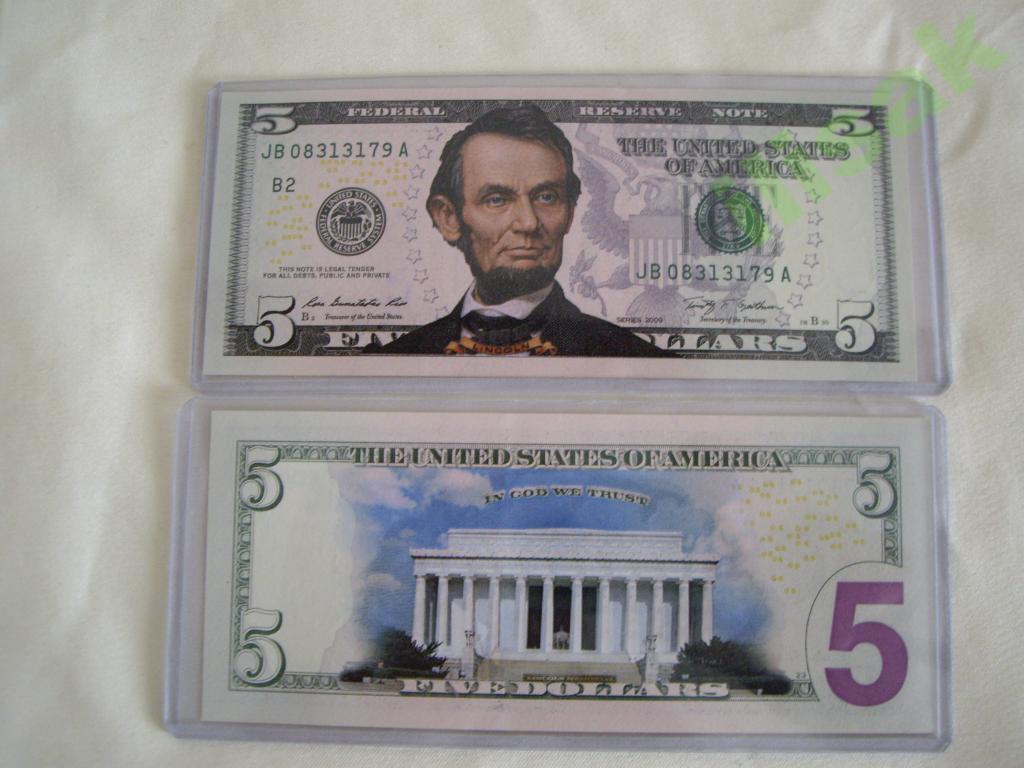 Купить новые доллары в екатеринбурге. 5 Долларов США нового образца. Банкнота 5 долларов. 5 Долларовая купюра. Пять долларов США банкнота.