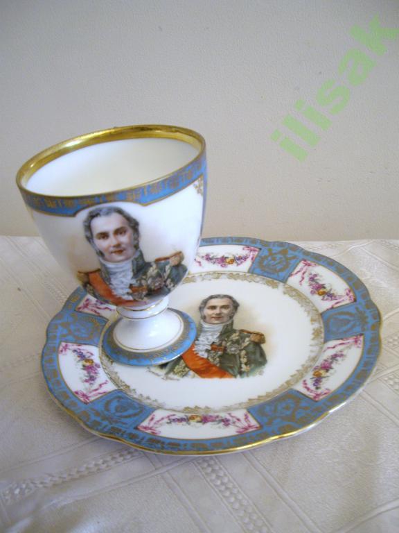 Чашка с тарелкой,Франция,20-е гг,живопись