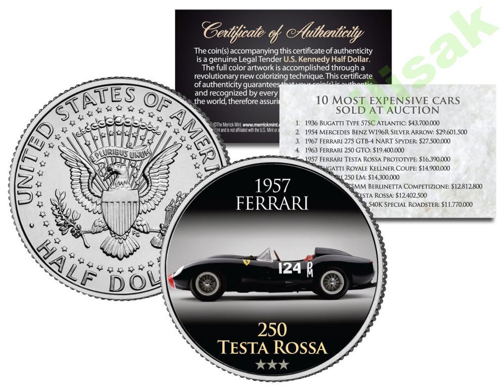 50 центов США ,Феррари1957,250 TESTA ROSSA