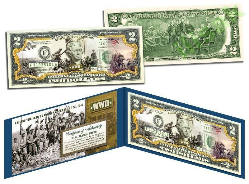 2 доллара США,Флаг над Иводзимой.Вторая Мировая