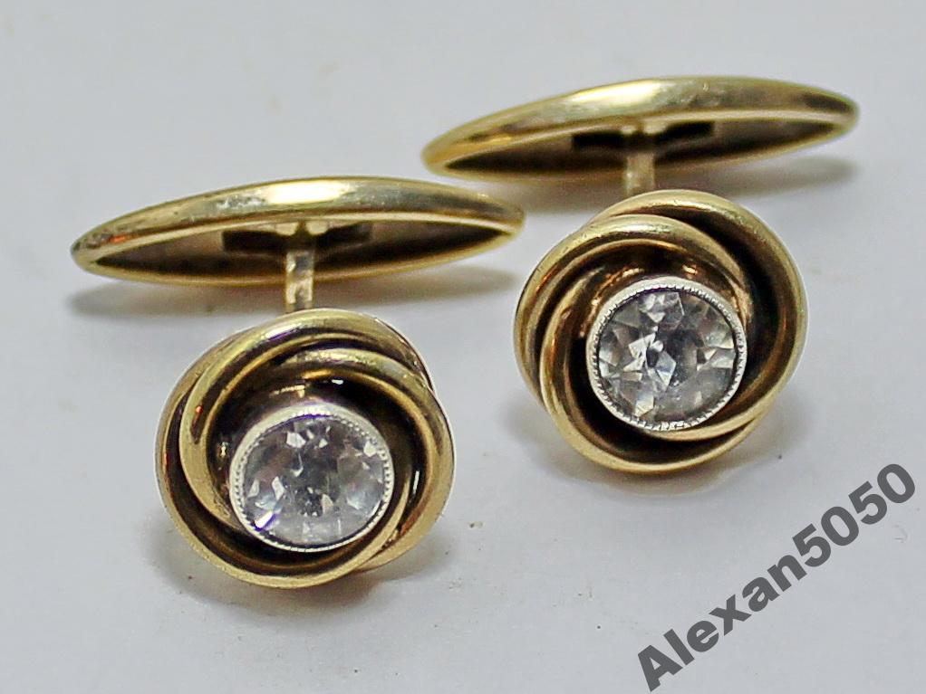 Серебро Запонки Розочки позолоченные женские голова 875 пр. до 1957 Отличные!