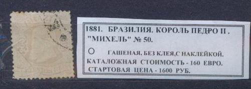 1881.Бразилия. КОРОЛЬ ПЕДРО II. 150413Е2