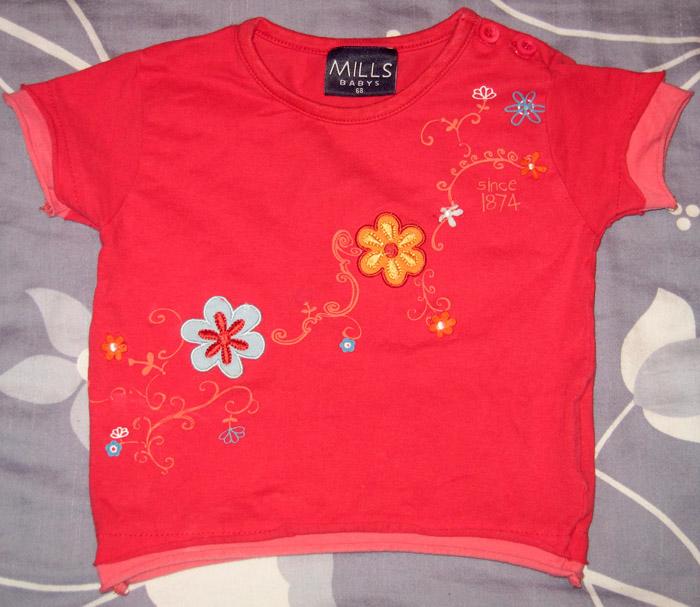 Коралловая футболка mills Baby"s, р.68