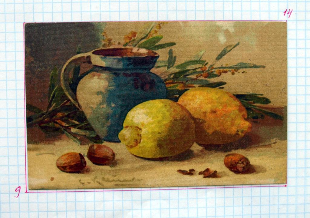К. КЛЯЙН .  Живопись. Натюрморт с лимонами и орехами.