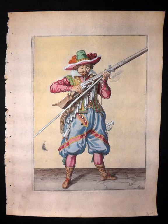 Гравюра, 1618 - Якоб де Гейн II - Мушкетёр из книги "Упражнения с оружием"