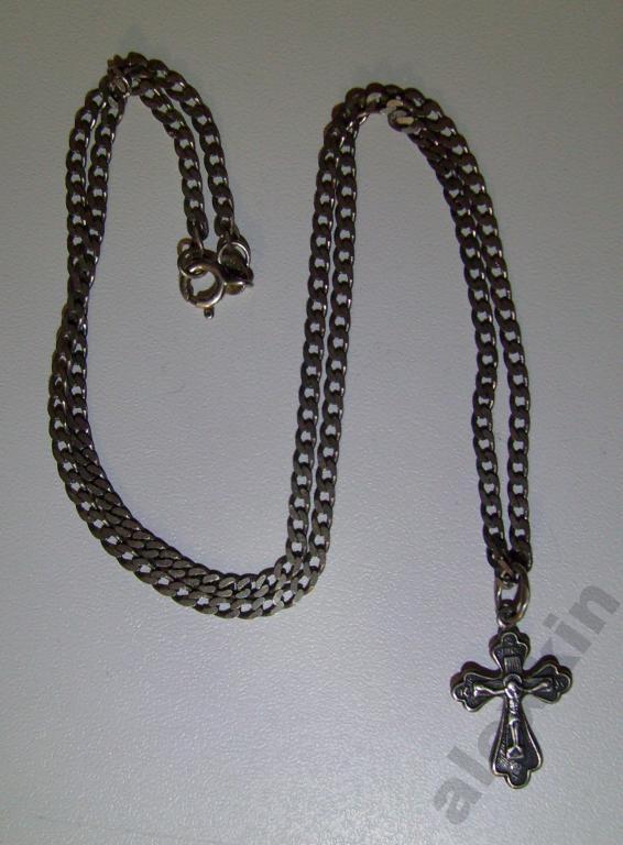 Серебро, цепочка+крест, 925 проба, 5,75 грамма...