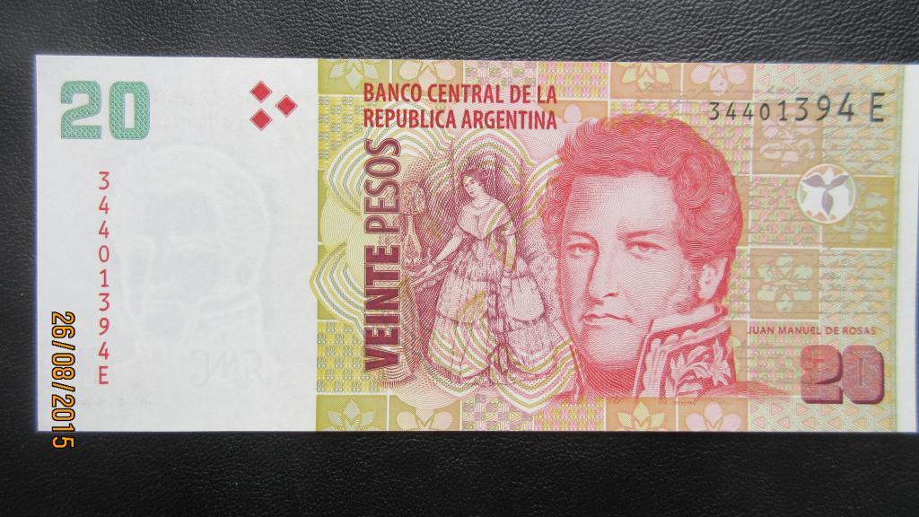 Аргентина 20 песо  2003-14г.   UNC  Р.355b