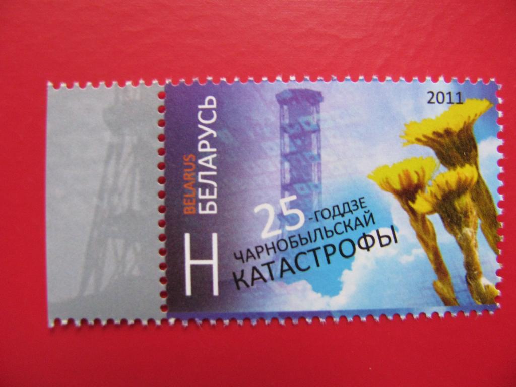Беларусь 2011 25-летие чернобыльской катастрофы - марка с полем