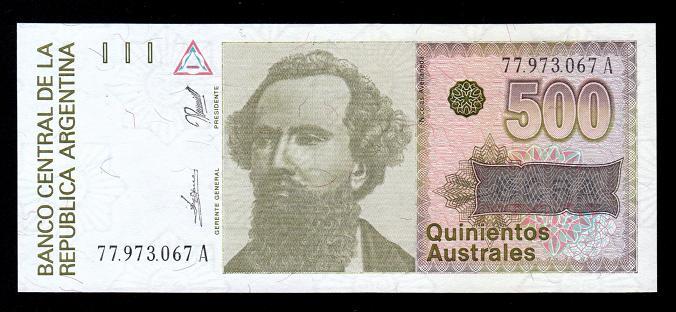 АРГЕНТИНА 5 АУСТРАЛ 1988 - 90 гг ; Р - 328 ; UNC