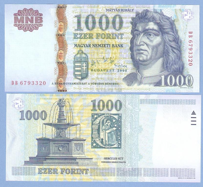 1000 форинт венгрия 2006 редкий год серия DE UNC пресс