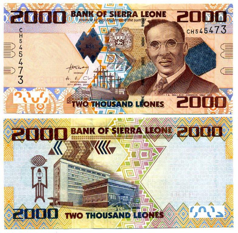 Сьерра Леоне 2000 леоне 2010 год ПРЕСС!