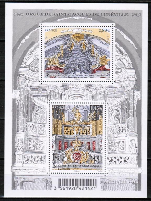 Франция 2012 Церковь города Люневиль Орган Музыка Музыкальный инструмент Католичество бл**