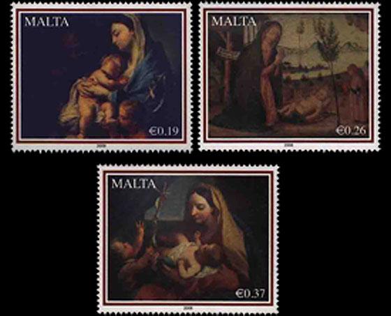 Мальта 2008 Рождество Живопись Религиозные праздники 3м**