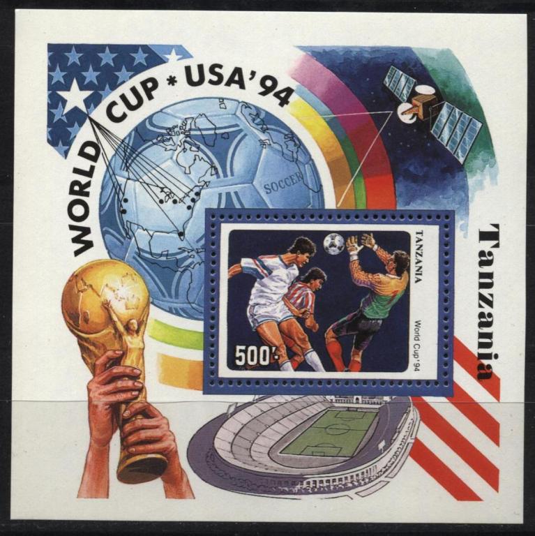 Танзания. Футбол. США-94. Спутник. Блок **