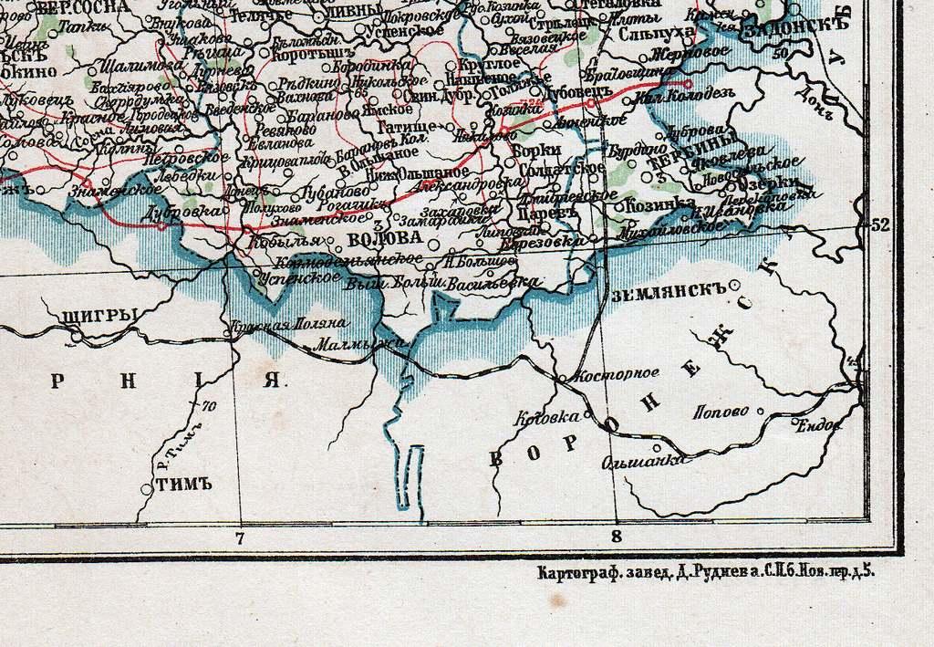 Карта орловской губернии 19 века