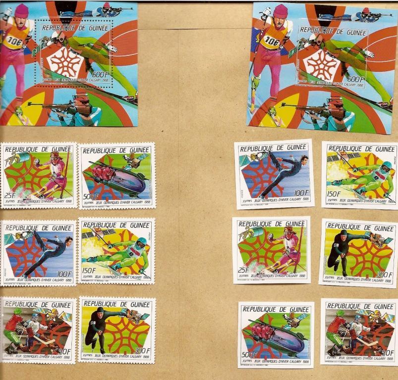 Гвинея 1987 ЗОИ-1988, Калгари, с/з+б/з, хоккей