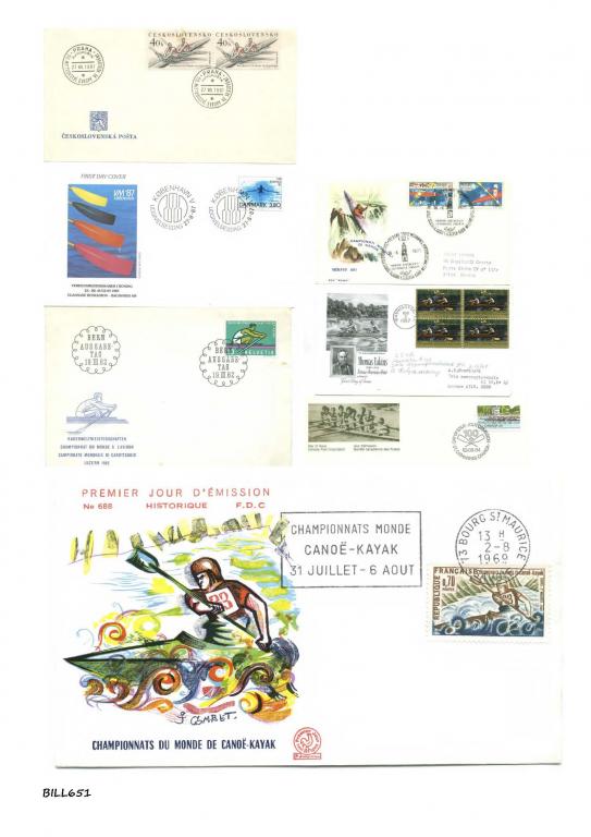 ГРЕБНОЙ СПОРТ коллекция почт. конвертов и спец. гашений стран мира 50шт.