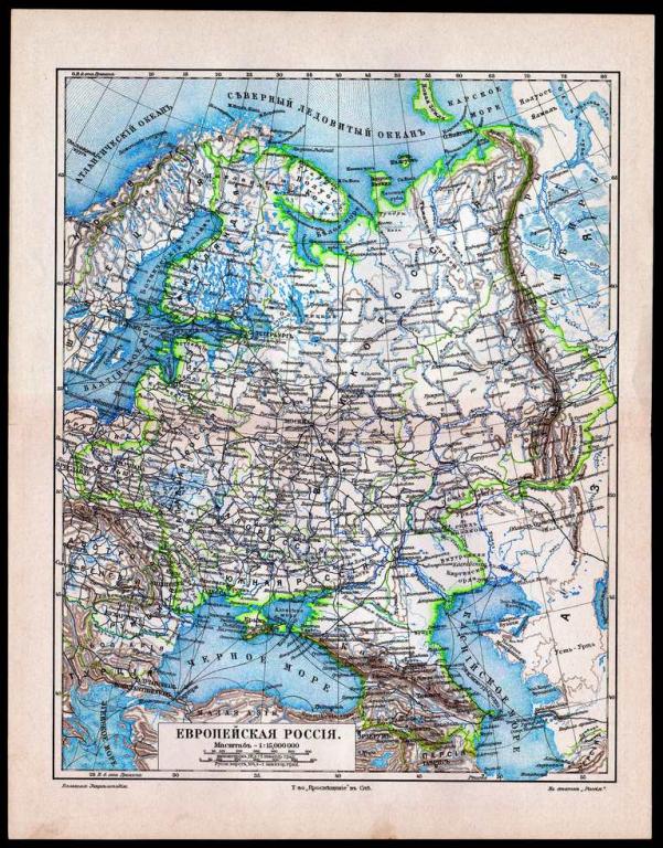 Карта европы 1907 года