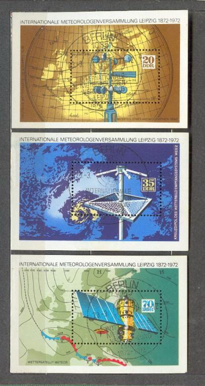Германия ГДР 1972 3 блока СГ космос КЛЕЙ Б/НАКЛ