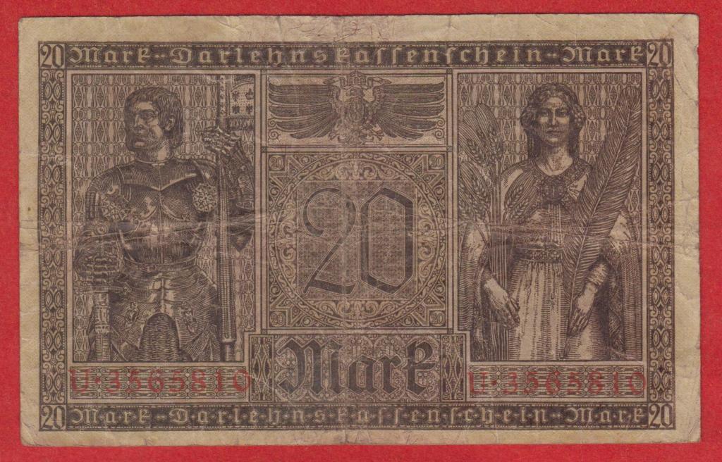 Германия, 20 марок, 1918, VF