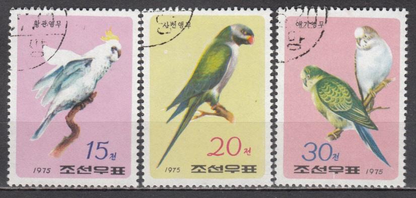 КНДР Корея 1975 фауна попугаи