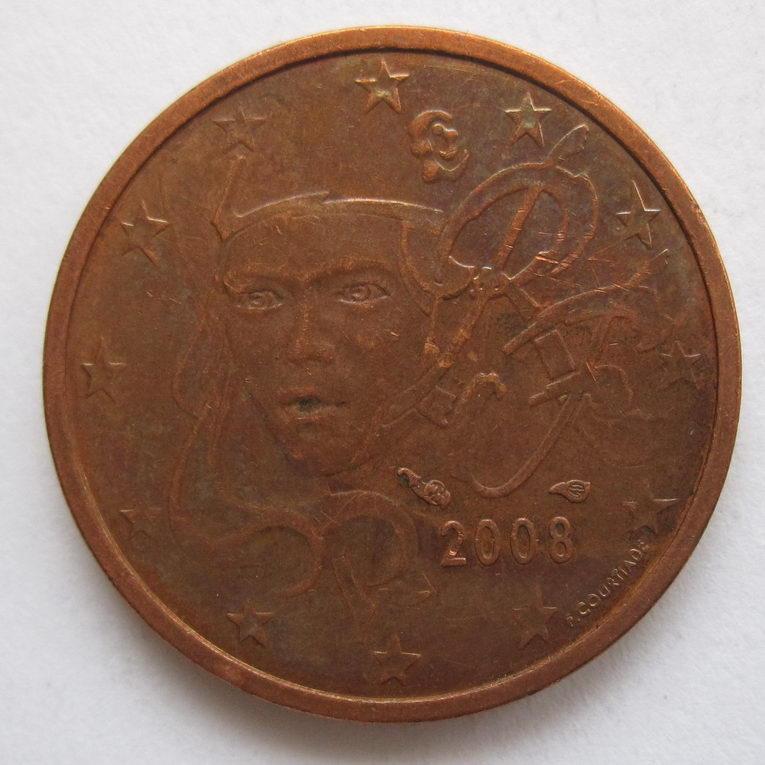 Франция. 2 Евроцента 2008 г. 285*