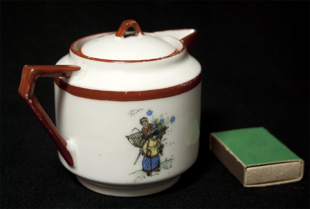 Сливочник Китайский мотив, фарфор, Завод Пролетарий, Бронницы