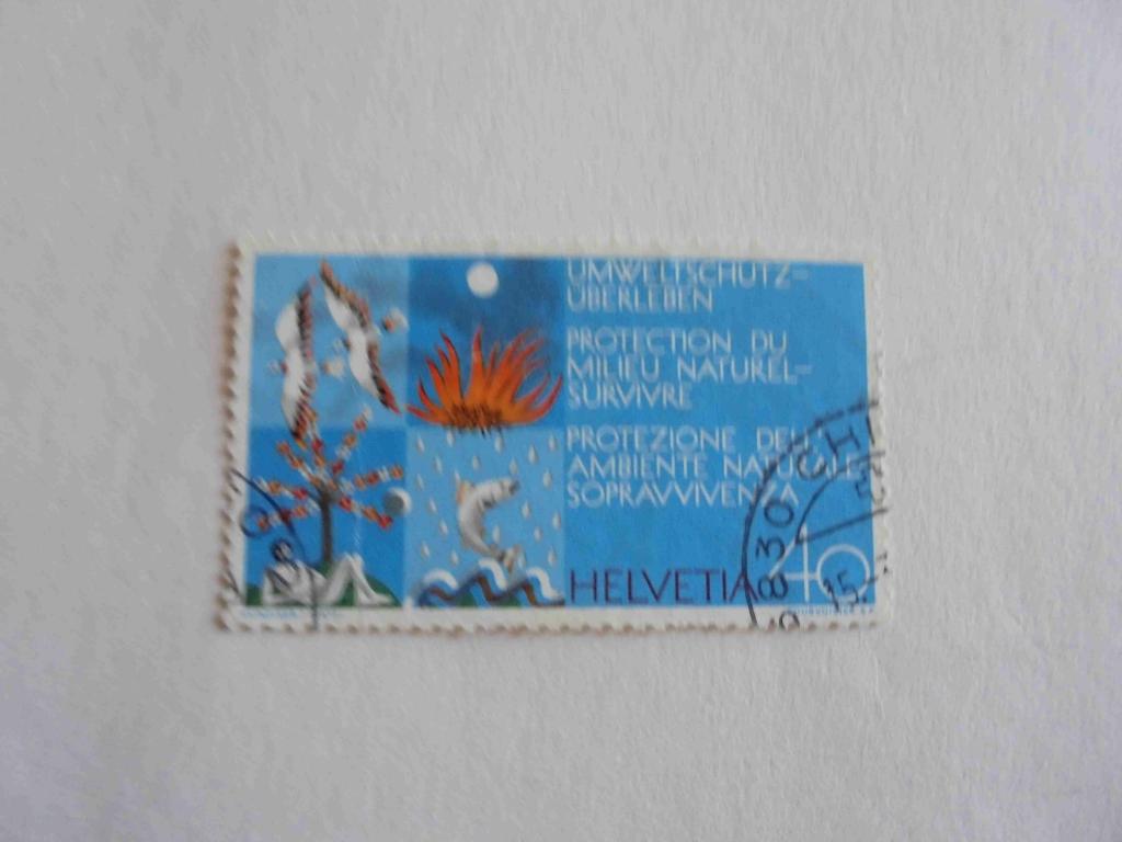 ПОЧТОВАЯ МАРКА.НЕЛВЕТИЯ  1974 ГОД * ФАУНА.