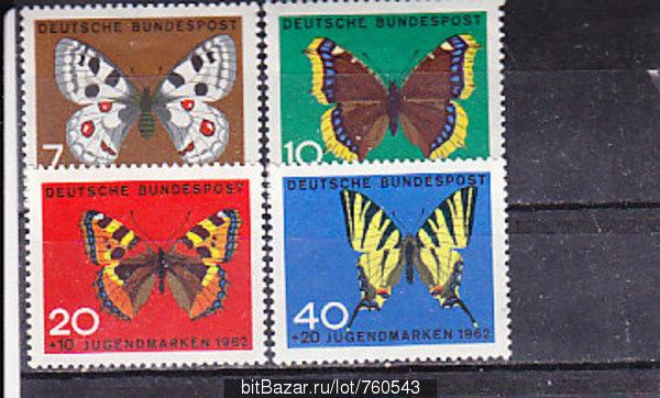 Зап.Германия,1962,Ми-376-9**Фауна:бабочки