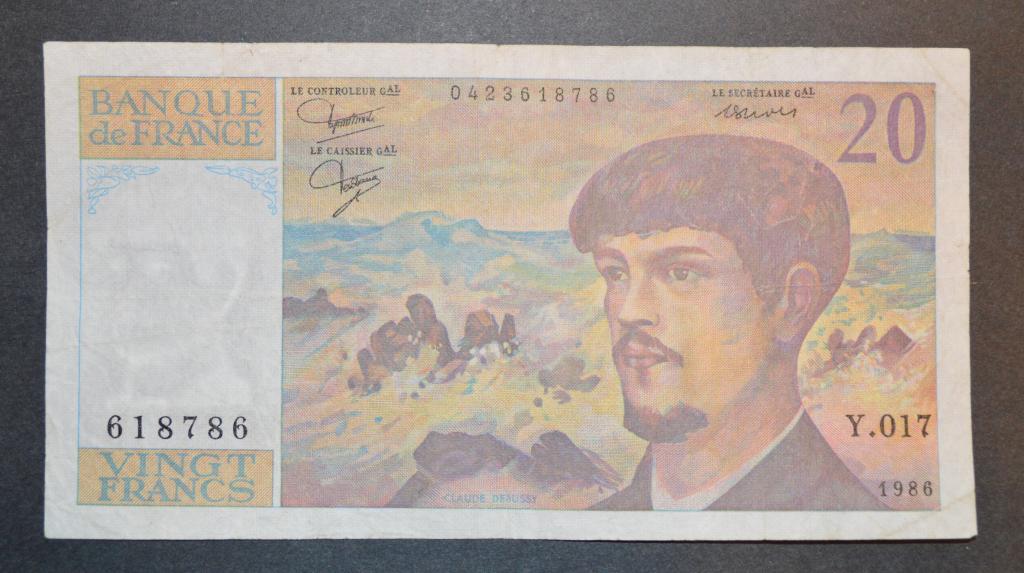 Франция 20 франков 1986 г.Редкая.