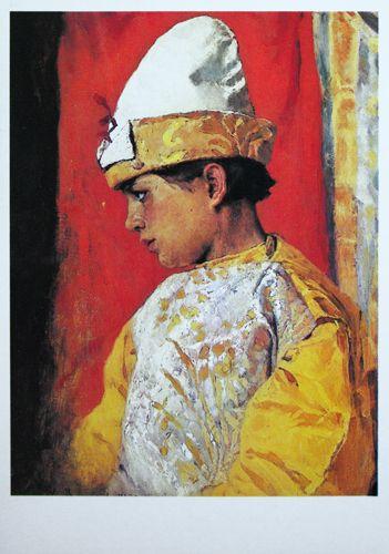 Открытка Васнецов В костюме скомороха 1986 ЧИСТАЯ