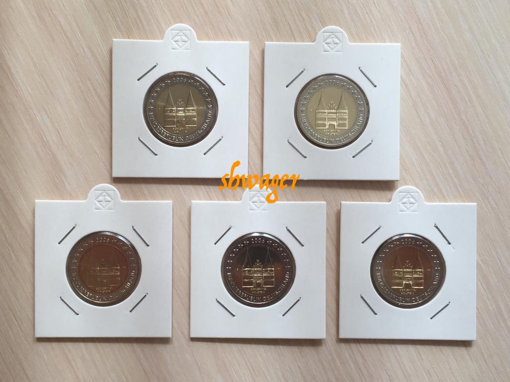 Германия 2 евро 2006 – Шлезвиг-Гольштейн A,D,F,G,J (5 монет)