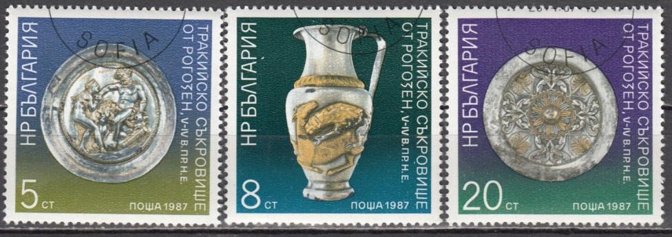 Болгария 1987 сокровища Фракии Mi3553-3555