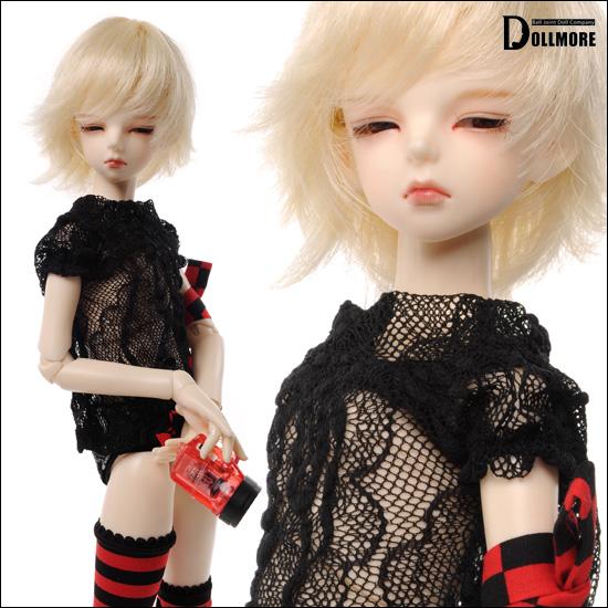 Футболка кружевная чёрная для куклы BJD размер MSD