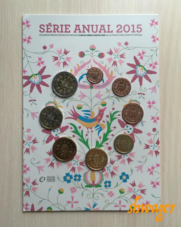 Португалия 2015 – 3,88 евро - Годовой Набор (8 монет)