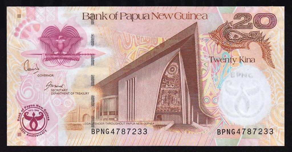 ПАПУА - НОВАЯ ГВИНЕЯ 20 кина 2008 года UNC пресс