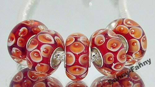 Шармы Бусины Murano Lampwork. 5 штук одним лотом