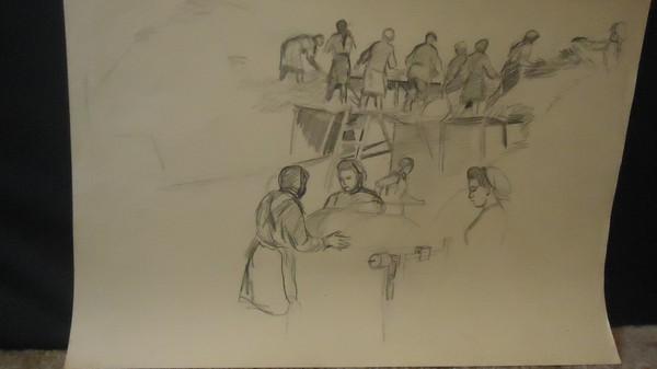 Трошин Н.С.(1897-1990) На сортировке зерна