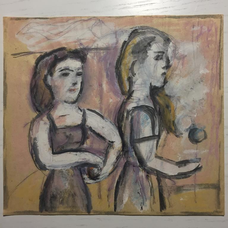 Расторгуев Е.А. (1920-2009) Две девушки в платьях