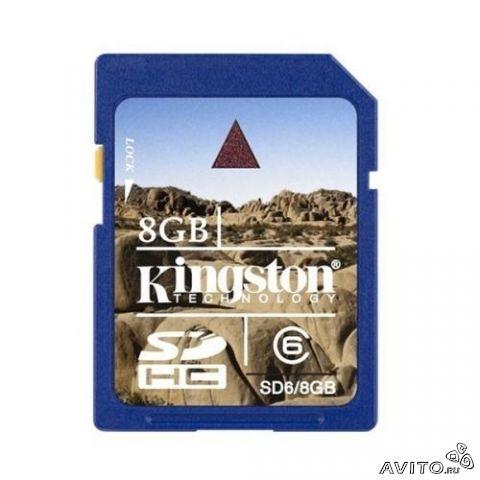 Карта памяти Kingston sdhc 8GB class 6 Оригинал 