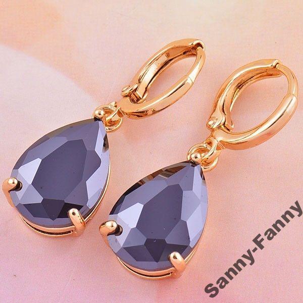 Серьги подвески, Капля. Real Gold Filled 14К