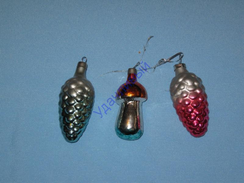 Ёлочные игрушки СССР  стекло ( 3 шт.) 