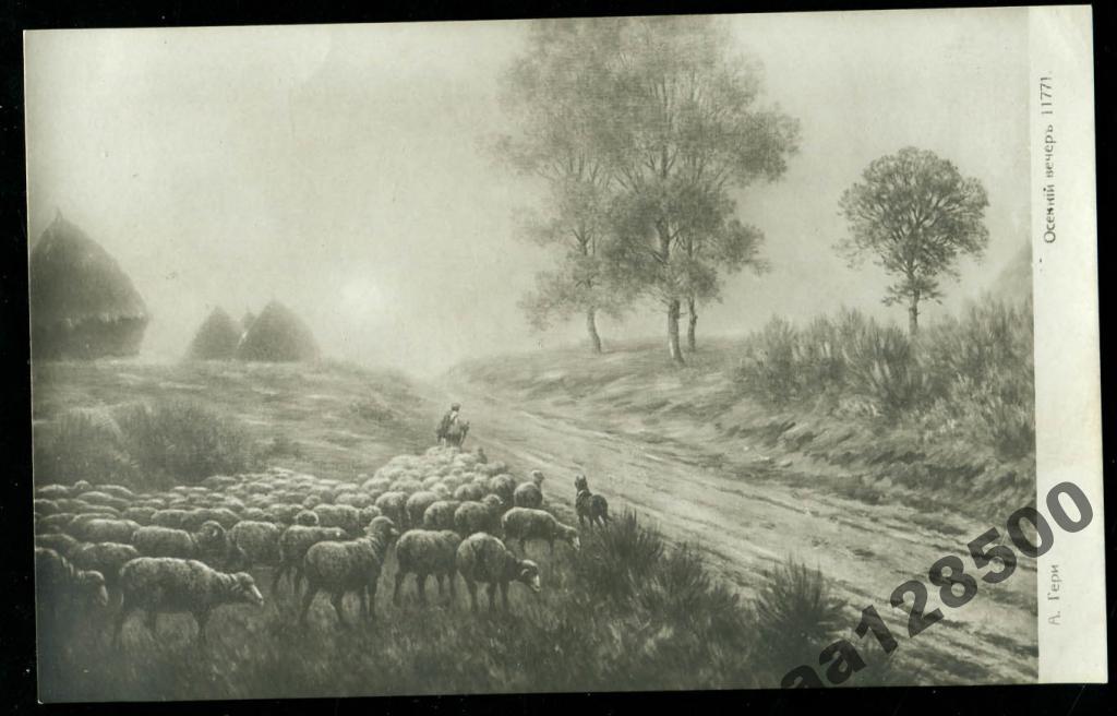 112 Гери Осенний вечер пастух овцы 