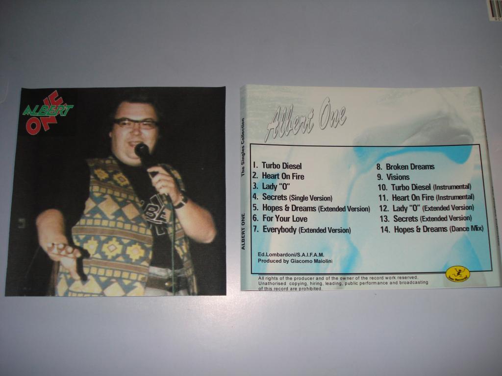 ALBERT ONE -The Singles Collection CD-R italo disco 