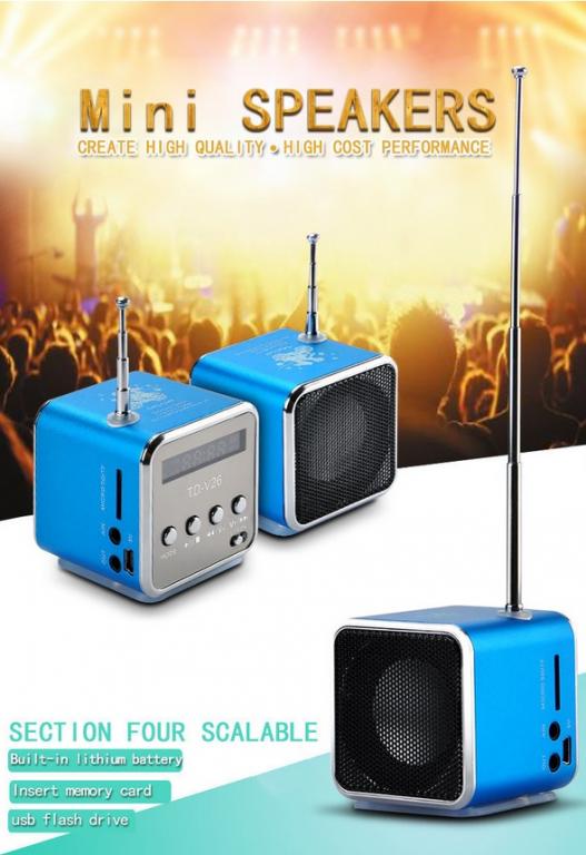 Мини радиоприемник V-26 колонка динамик с FM радио USB / FM / MP3 / TF