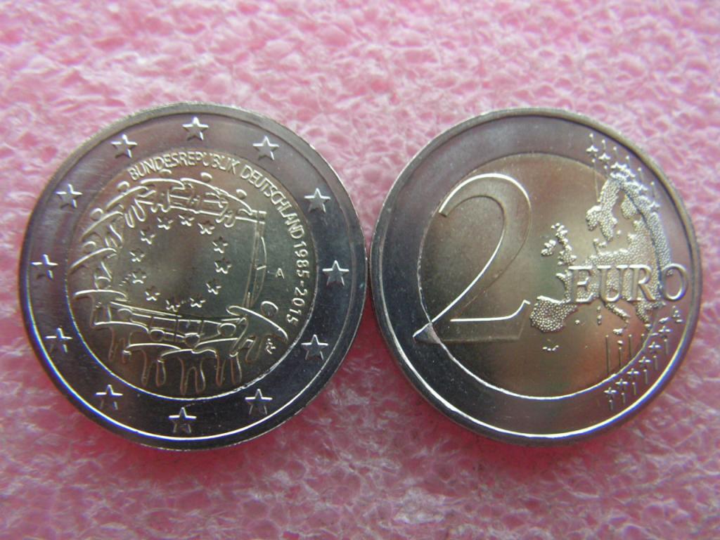 Германия 2 евро 2015 30 лет флагу Евросоюза A unc